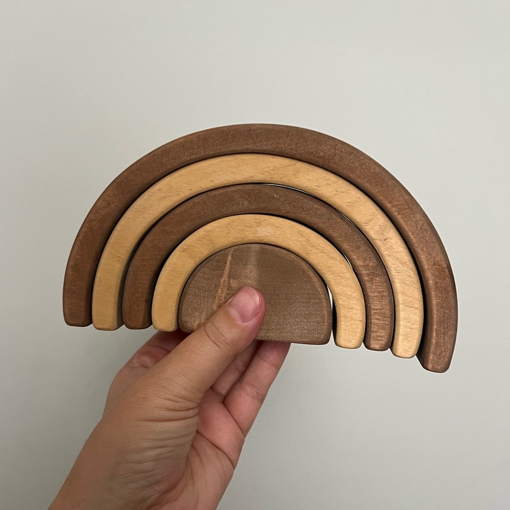 Neutral wood rainbow stacker